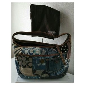 Vintage 🌸 Coach Indigo Denim Blue Jean Hobo Bag